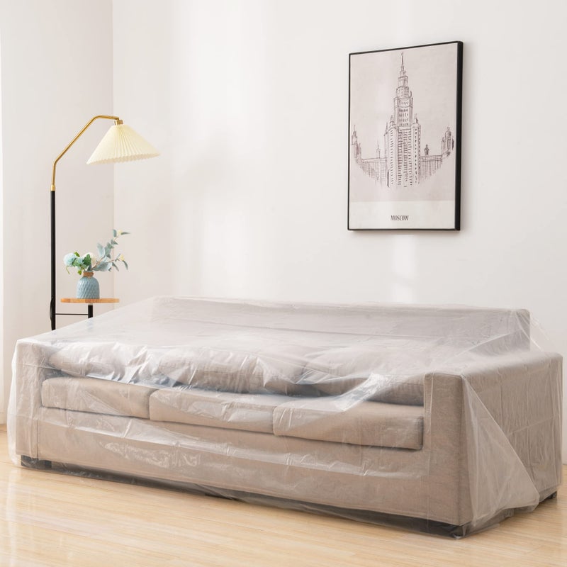 Liyaomix 2 Pack King/Cal King Mattress Bags for for Moving and Disposal  1.5 Mil 94"" x 96"" Clear Plastic Mattress Covers  King Size Waterproof Mattress Protector for Storage - Image 4